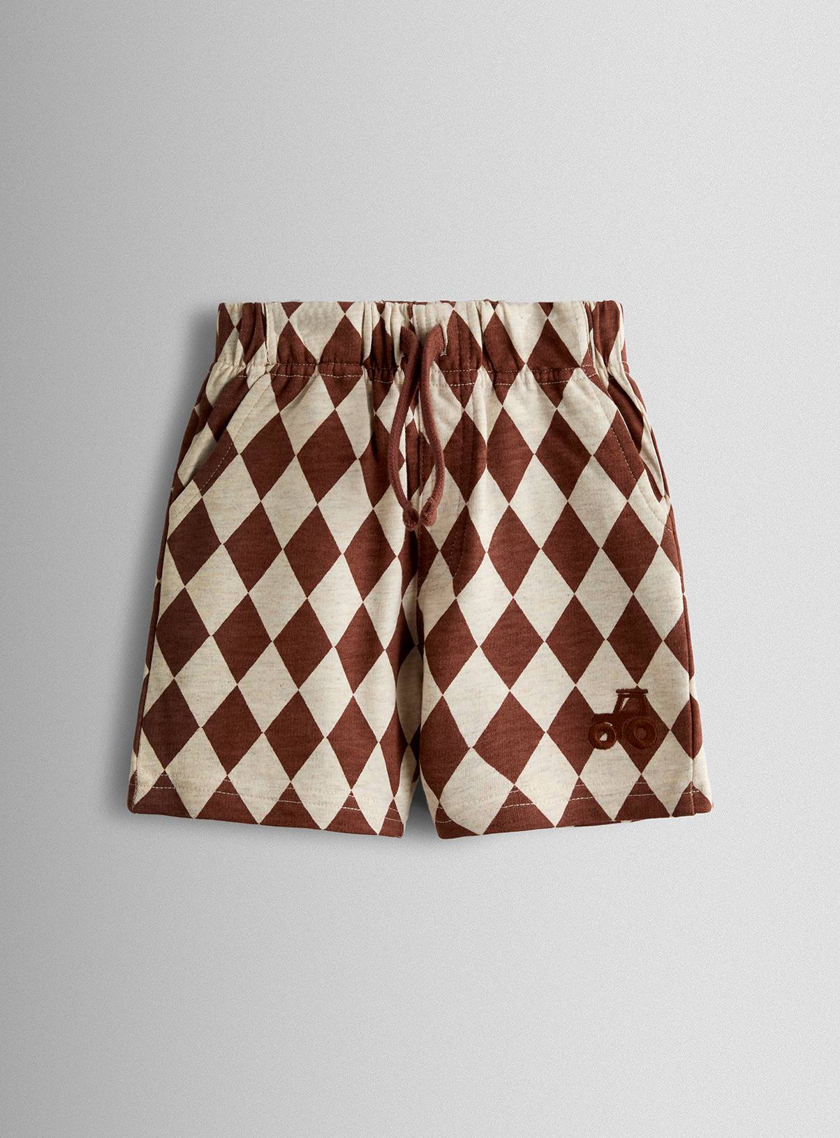 JOJO MAMAN BÉBÉ 2 Pack Checkerboard & Plain Shorts 2-3 Years - Image 2
